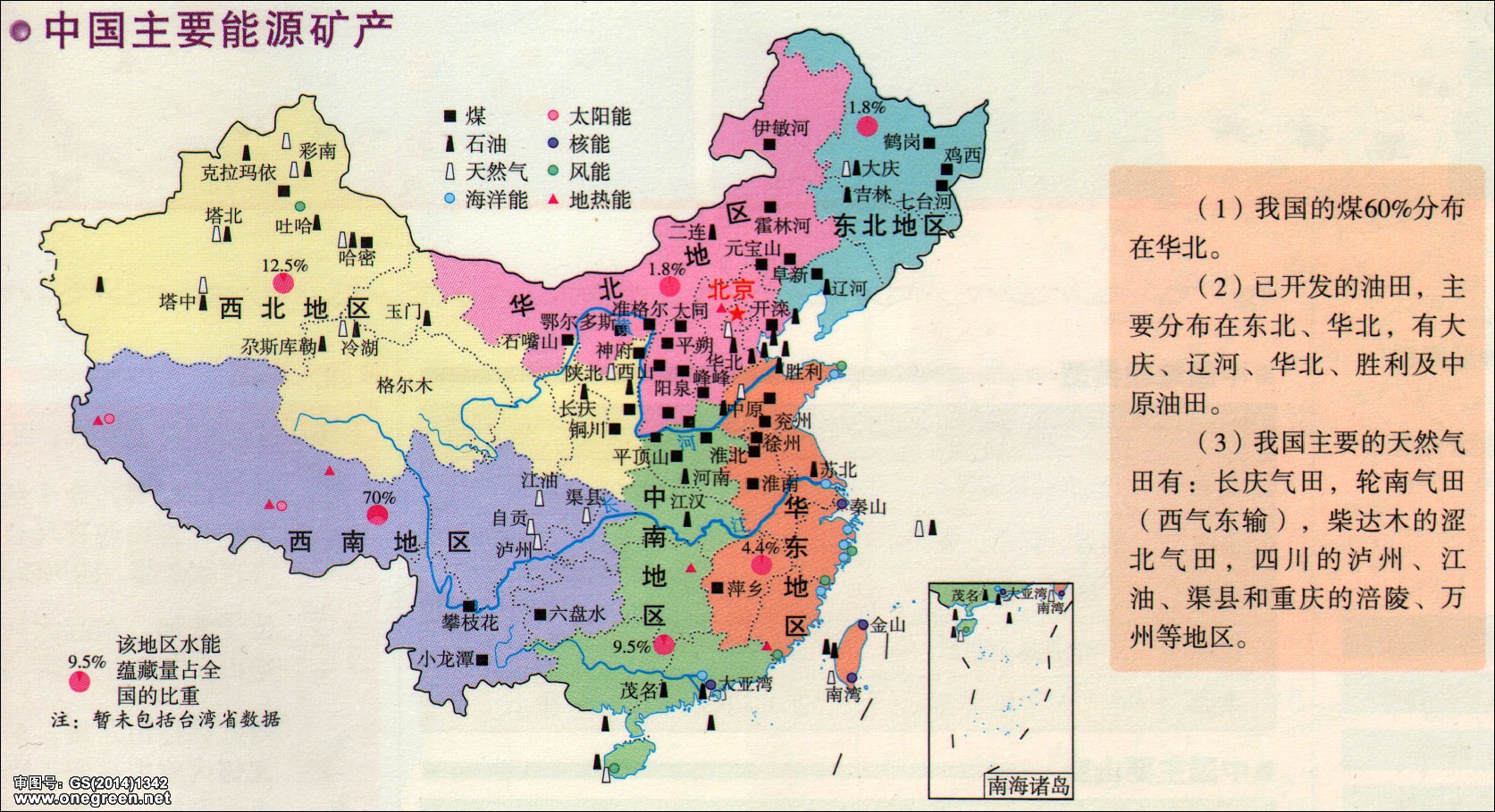 中国主要矿产分布图